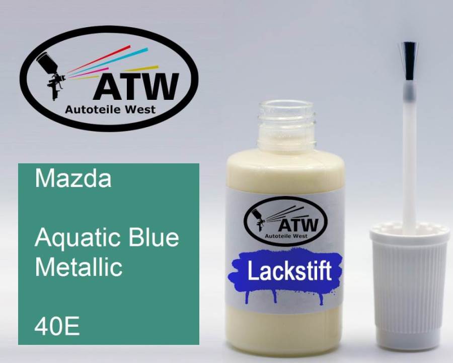 Mazda, Aquatic Blue Metallic, 40E: 20ml Lackstift, von ATW Autoteile West.